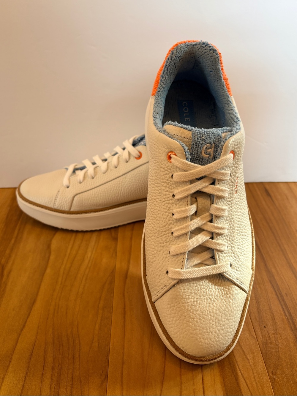 Cole Haan White Sneakers with Blue and Orange Accents - Picture 2 of 8